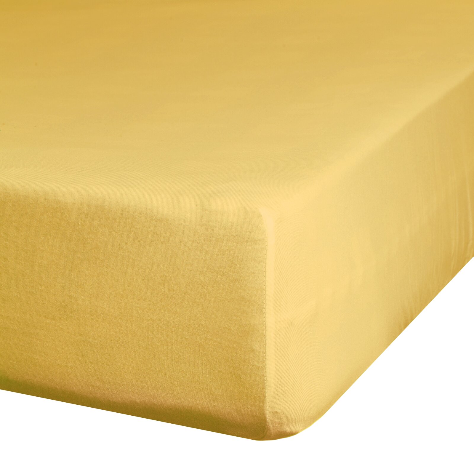 Plachta na posteľ zo saténovej bavlny s gumičkou - Nova/Diva, žltá 220 x 200 cm